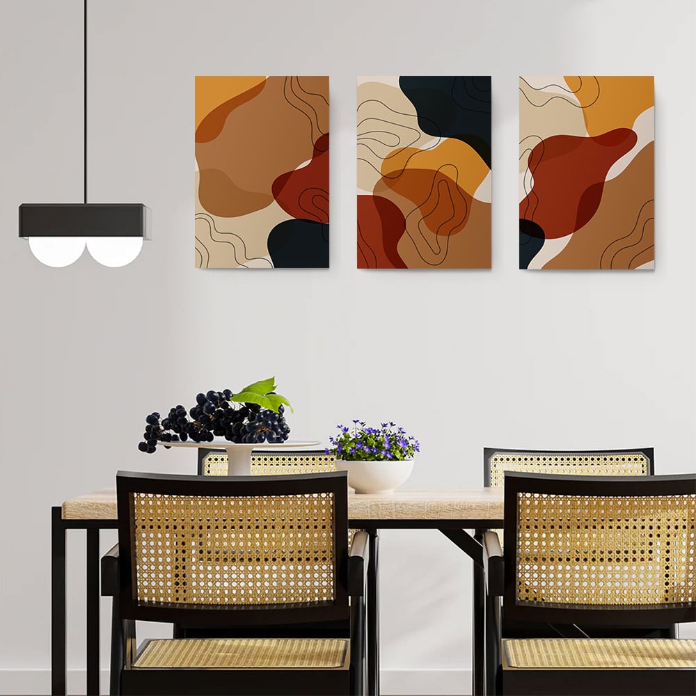 Set 3 tablouri minimaliste forme abstracte - Dimensiune multicanvas: 3 tablouri 80x120 cm