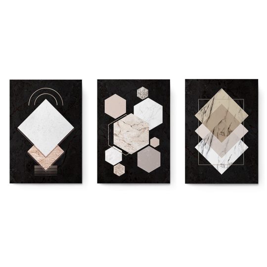 Set 3 tablouri minimaliste forme geometrice 2925