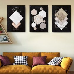 Set 3 tablouri minimaliste forme geometrice 2925 Living