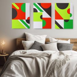 Set 3 tablouri minimaliste forme geometrice 2945 dormitor