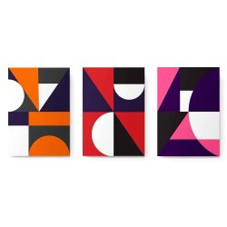 Set 3 tablouri minimaliste forme geometrice 2948