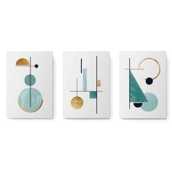 Set 3 tablouri minimaliste forme geometrice 2961