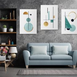 Set 3 tablouri minimaliste forme geometrice 2961 Living
