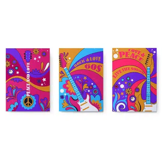 Set 3 tablouri muzica peace love stil hippie 2974