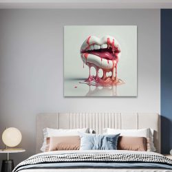 Tablou 3D render gura topindu se roz alb 1630 camera 1 - Afis Poster Tablou 3D buze gura pentru living casa birou bucatarie livrare in 24 ore la cel mai bun pret.