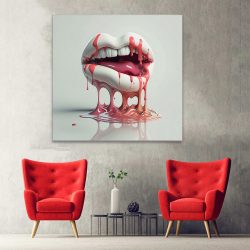 Tablou 3D render gura topindu se roz alb 1630 hol - Afis Poster Tablou 3D buze gura pentru living casa birou bucatarie livrare in 24 ore la cel mai bun pret.