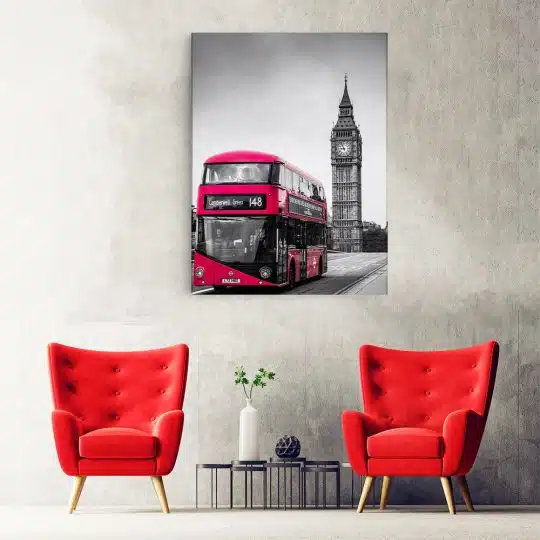 Tablou Big Ben, autobuz rosu, Londra 4276 hol