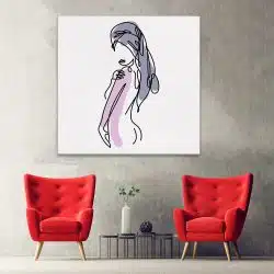 Tablou Boho minimalism silueta femeie roz gri 1252 hol - Afis Poster Boho minimalism silueta femeie roz gri pentru living casa birou bucatarie livrare in 24 ore la cel mai bun pret.