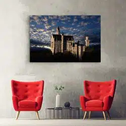 Tablou Castelul Neuschwanstein la apus Germania albastru 1532 hol - Afis Poster Tablou Castelul Neuschwanstein la apus Germania pentru living casa birou bucatarie livrare in 24 ore la cel mai bun pret.