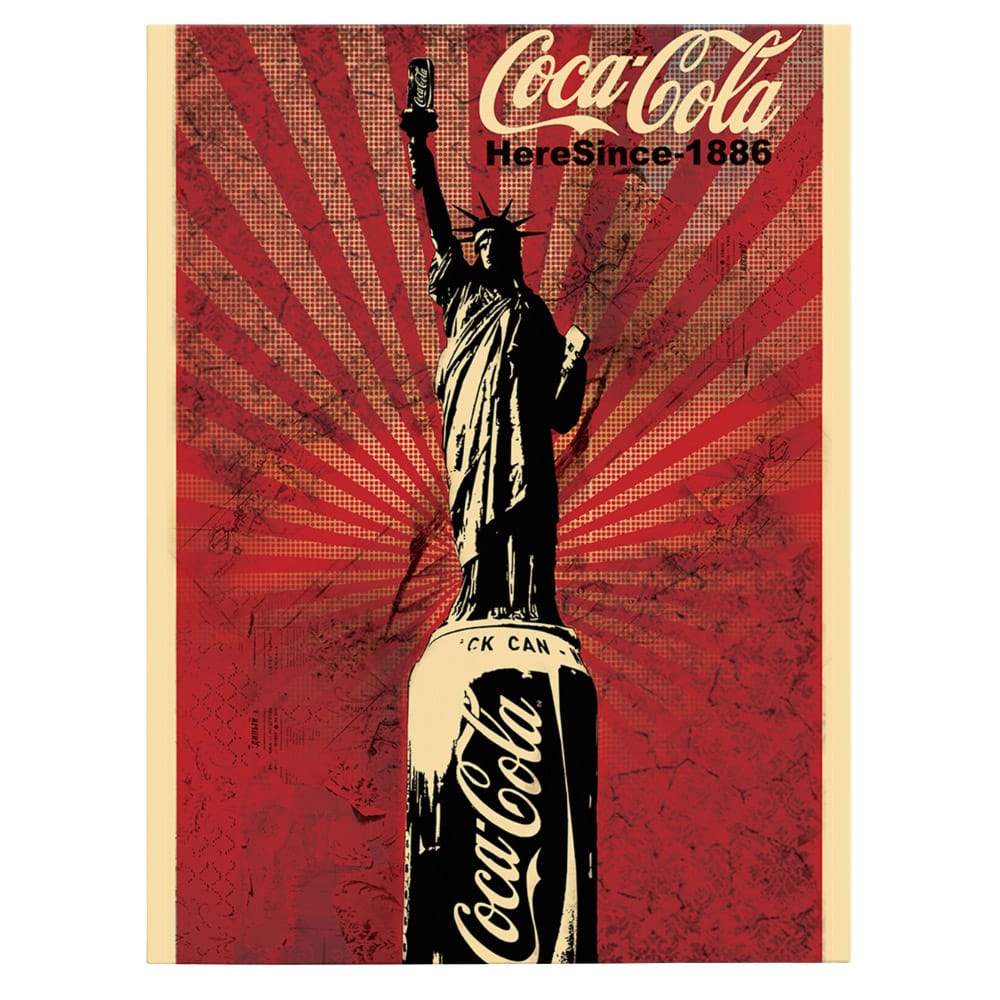 Tablou Coca Cola Statuia Libertatii vintage - Material produs:: Poster pe hartie FARA RAMA, Dimensiunea:: 80x120 cm