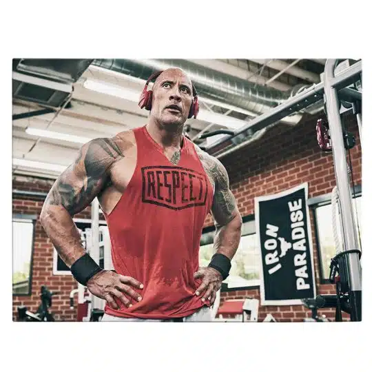 Tablou Dwayne Johnson in sala de fitness 3283 front