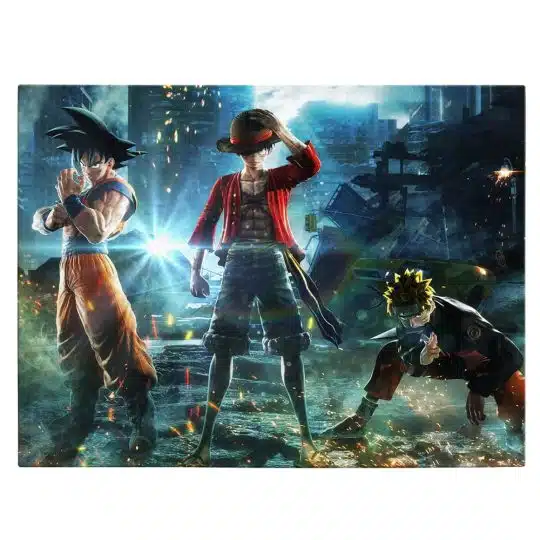 Tablou Jump Force Goku Naruto Luffy 2104 front - Afis Poster Tablou Jump Force Goku Naruto Luffy pentru living casa birou bucatarie livrare in 24 ore la cel mai bun pret.