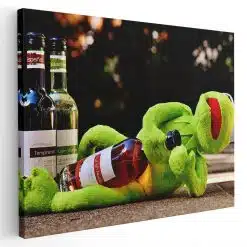 Tablou Kermit Broscoiul cu sticle vin 4064