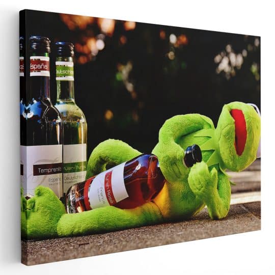 Tablou Kermit Broscoiul cu sticle vin 4064