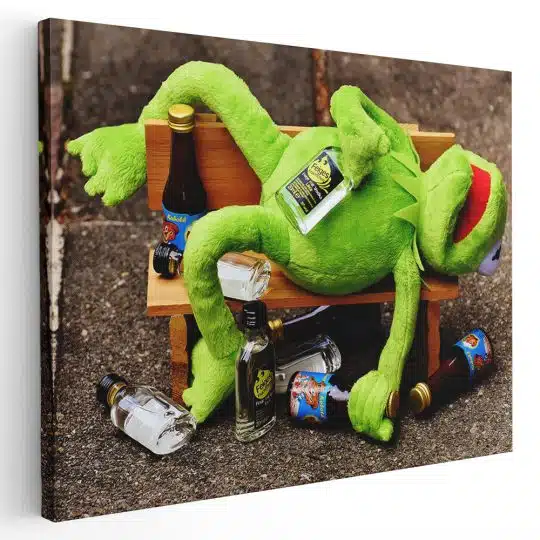 Tablou Kermit Broscoiul cu sticle vodka 4063