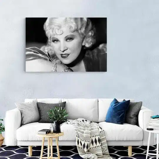 Tablou Mae West actrita alb negru 1922 living modern - Afis Poster Tablou Mae West actrita alb negru pentru living casa birou bucatarie livrare in 24 ore la cel mai bun pret.