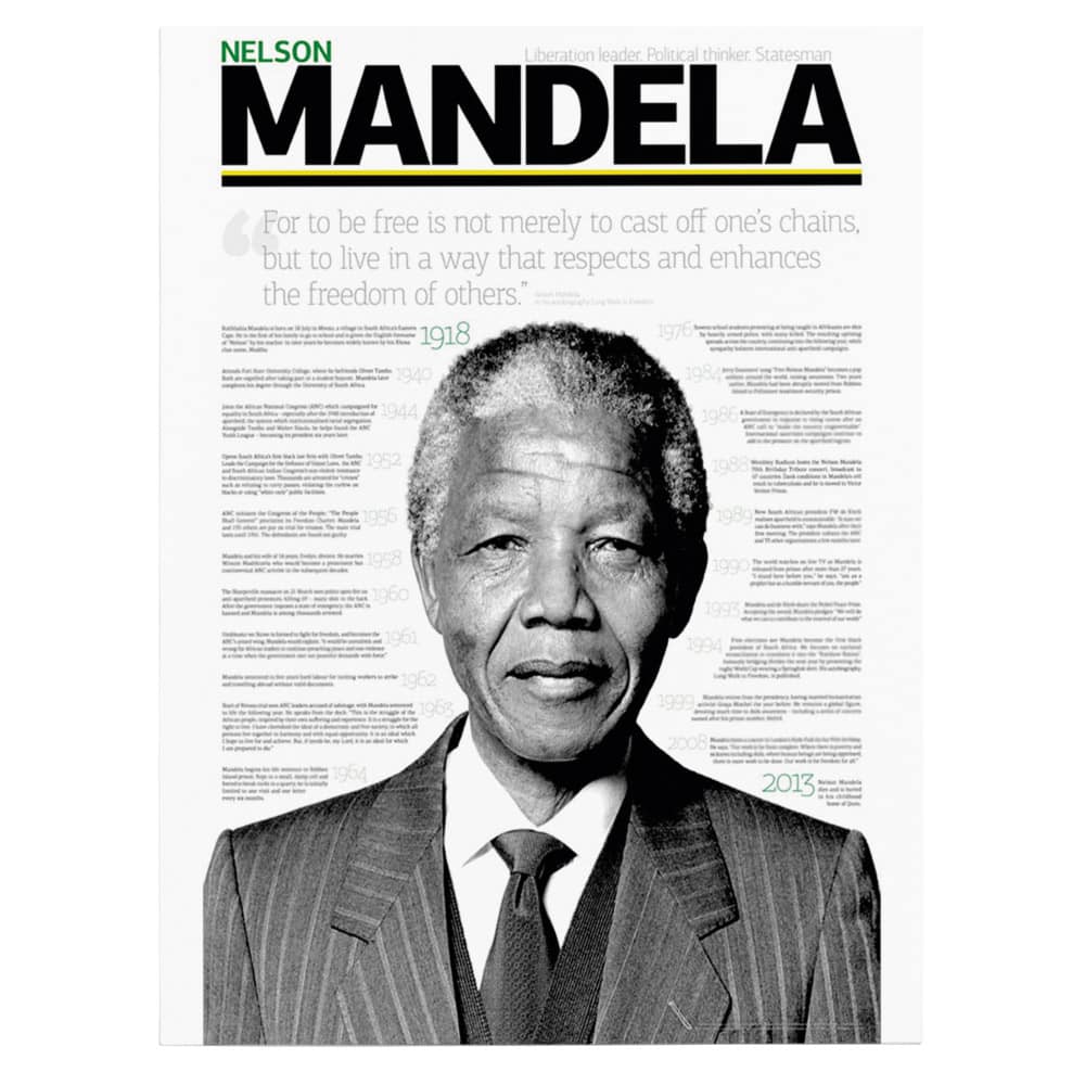 Tablou Mandela lider politic - Material produs:: Tablou canvas pe panza CU RAMA, Dimensiunea:: 80x120 cm