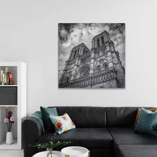 Tablou Notre Dame Paris Franta alb negru 1523 camera 2 - Afis Poster Tablou Notre Dame Paris Franta pentru living casa birou bucatarie livrare in 24 ore la cel mai bun pret.