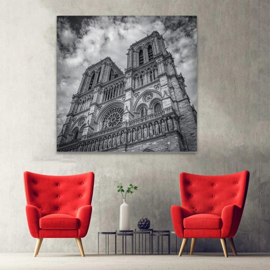 Tablou Notre Dame Paris Franta alb negru 1523 hol - Afis Poster Tablou Notre Dame Paris Franta pentru living casa birou bucatarie livrare in 24 ore la cel mai bun pret.