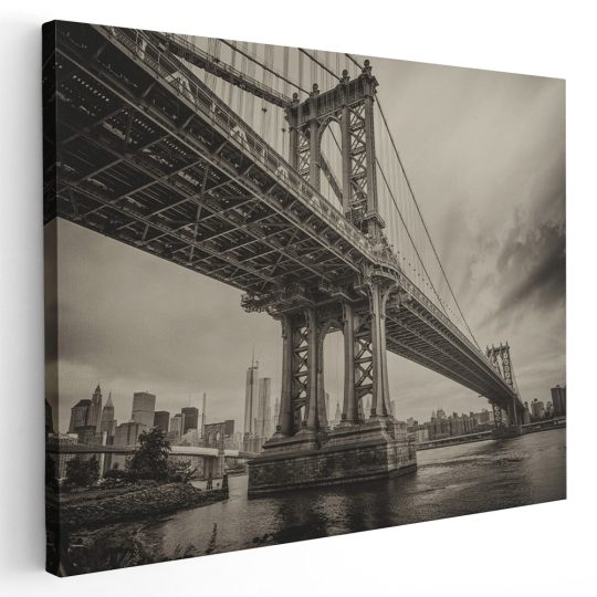 Tablou Podul Brooklyn New York USA alb negru 1538 - Afis Poster tablou Podul Brooklyn New York USA pentru living casa birou bucatarie livrare in 24 ore la cel mai bun pret.