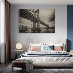 Tablou Podul Brooklyn New York USA alb negru 1538 dormitor - Afis Poster tablou Podul Brooklyn New York USA pentru living casa birou bucatarie livrare in 24 ore la cel mai bun pret.