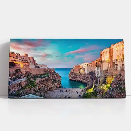 Tablou Polignano a Mare Puglia Italia albastru maro 1758 detalii tablou - Afis Poster Tablou Polignano a Mare Puglia Italia albastru maro pentru living casa birou bucatarie livrare in 24 ore la cel mai bun pret.