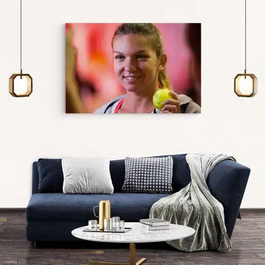 Tablou Simona Halep jucatoare de tenis 1970 living modern 2 - Afis Poster Tablou Simona Halep jucatoare de tenis pentru living casa birou bucatarie livrare in 24 ore la cel mai bun pret.