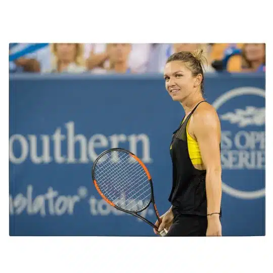 Tablou Simona Halep jucatoare de tenis albastru negru 1880 front - Afis Poster Tablou Simona Halep jucatoare de tenis albastru negru pentru living casa birou bucatarie livrare in 24 ore la cel mai bun pret.