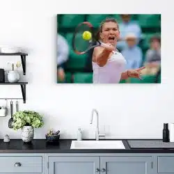 Tablou Simona Halep jucatoare de tenis verde alb 1878 bucatarie - Afis Poster Tablou Simona Halep jucatoare de tenis verde alb pentru living casa birou bucatarie livrare in 24 ore la cel mai bun pret.