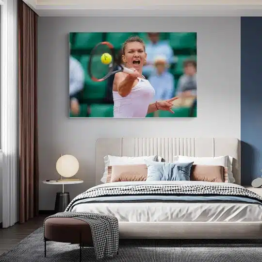 Tablou Simona Halep jucatoare de tenis verde alb 1878 dormitor - Afis Poster Tablou Simona Halep jucatoare de tenis verde alb pentru living casa birou bucatarie livrare in 24 ore la cel mai bun pret.