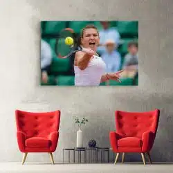 Tablou Simona Halep jucatoare de tenis verde alb 1878 hol - Afis Poster Tablou Simona Halep jucatoare de tenis verde alb pentru living casa birou bucatarie livrare in 24 ore la cel mai bun pret.