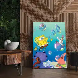 Tablou SpongeBob Pantaloni Pătrați desene animate 4836 living