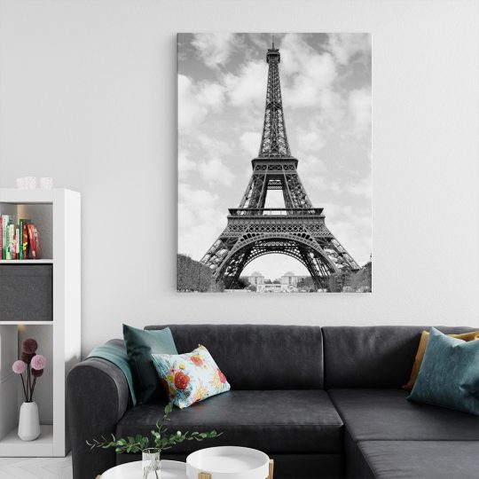 Tablou Turnul Eiffel Paris Franta alb negru 1486 living 2 - Afis Poster Tablou Turnul Eiffel Paris alb negru pentru living casa birou bucatarie livrare in 24 ore la cel mai bun pret.