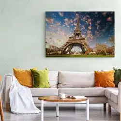 Tablou Turnul Eiffel Paris Franta albastru 1536 living 1 - Afis Poster tablou Turnul Eiffel Paris Franta pentru living casa birou bucatarie livrare in 24 ore la cel mai bun pret.