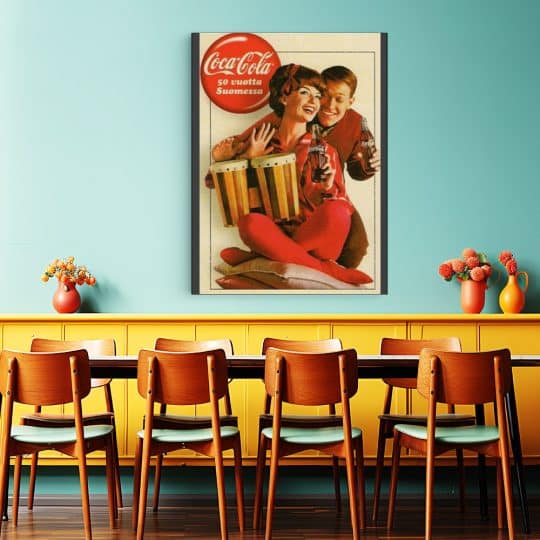 Tablou afis Coca Cola ad vintage 4022 restaurant
