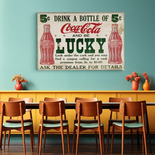 Tablou afis Coca Cola vintage 4106 restaurant