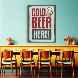 Tablou afis Cold Beer Here! vintage 3964 restaurant