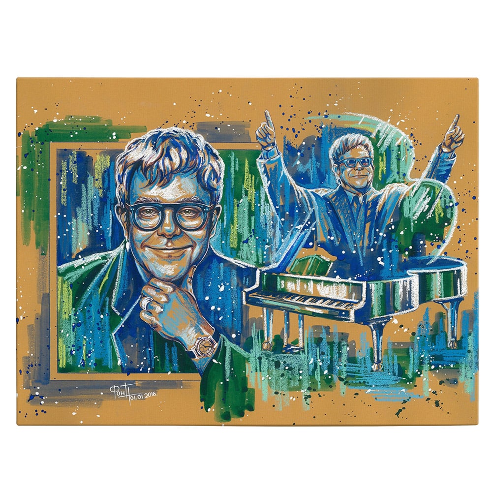 Tablou afis Elton John cantaret 2327 - Material produs:: Poster pe hartie FARA RAMA, Dimensiunea:: 80x120 cm