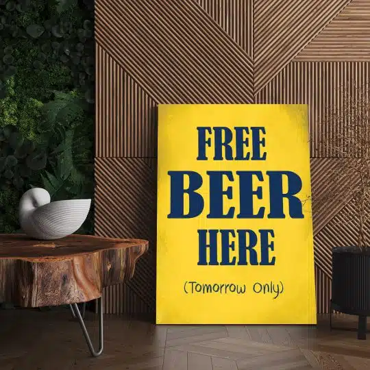 Tablou afis Free Beer Here 3969 living