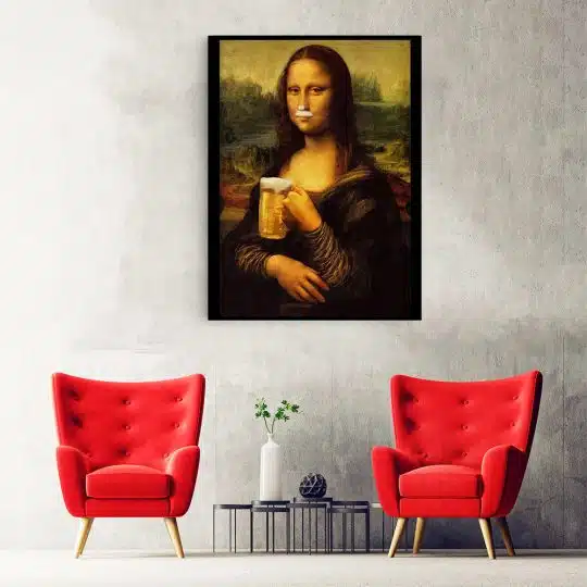 Tablou afis Mona Lisa cu halba bere 3993 hol