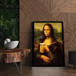 Tablou afis Mona Lisa cu halba bere 3993 living