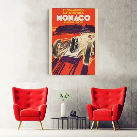 Tablou afis Monaco Grand Prix auto vintage 3202 hol