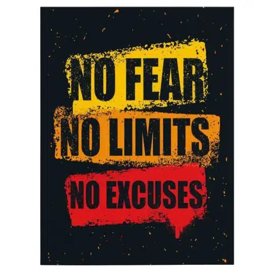 Tablou afis No Fear No Limits No Excuses 4408 front