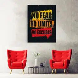 Tablou afis No Fear No Limits No Excuses 4408 hol