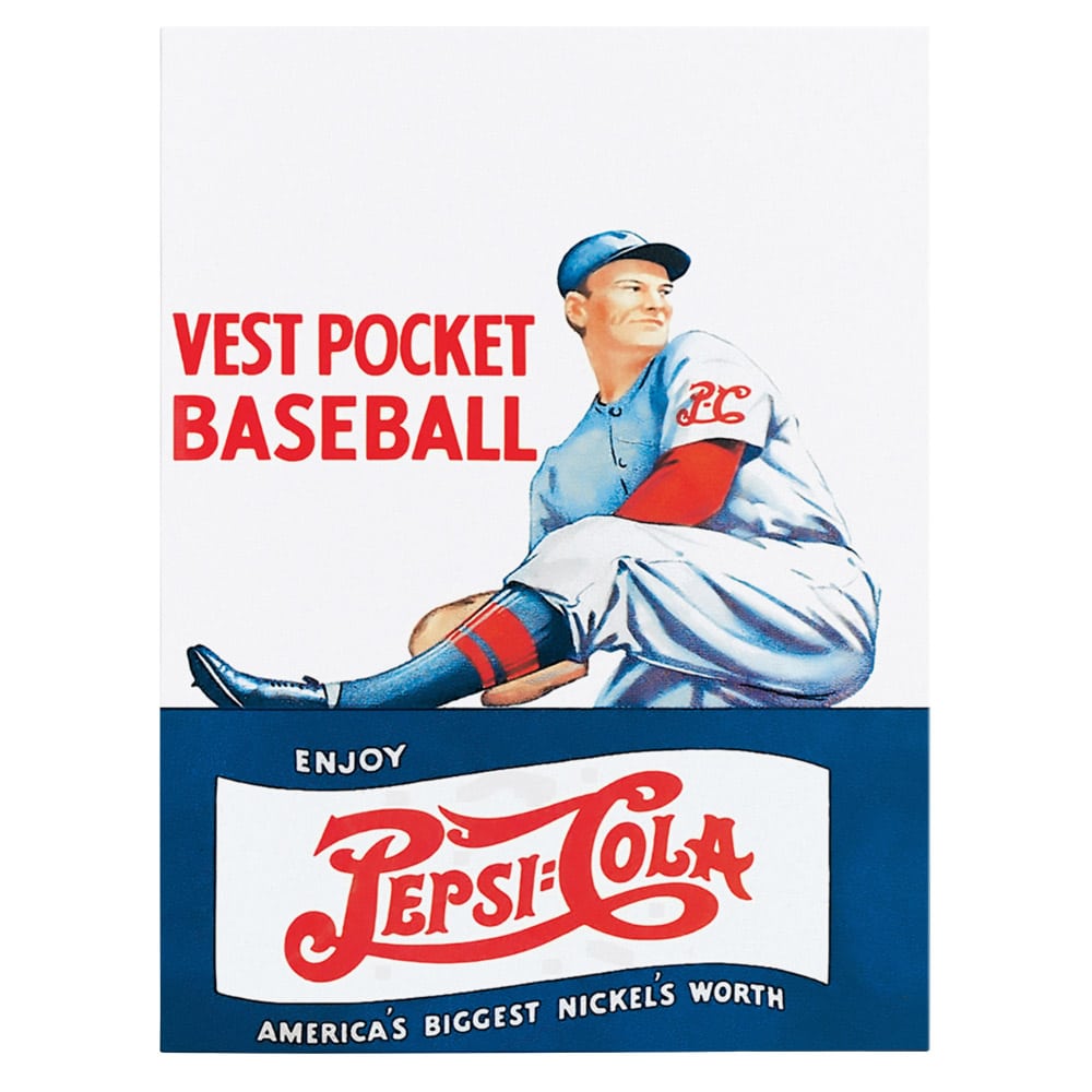 Tablou afis Pepsi Cola Baseball vintage - Material produs:: Tablou canvas pe panza CU RAMA, Dimensiunea:: 80x120 cm