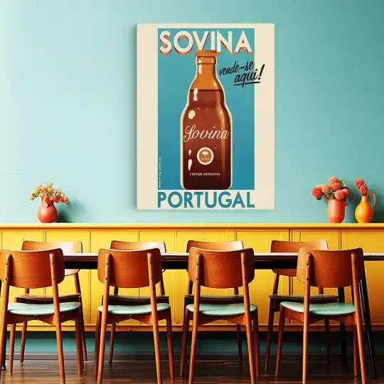 Tablou afis Sovina Portugal vintage 3974 restaurant