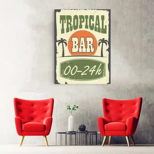 Tablou afis Tropical Bar vintage 3962 hol