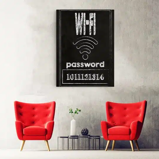 Tablou afis Wi Fi password 4417 hol