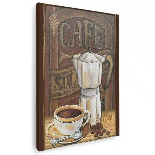 Tablou afis cafetiera ceasca cafea vintage 3880