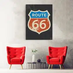 Tablou afis indicator rutier Route 66 vintage 3227 hol